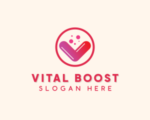 Vitamin Supplement Letter V logo design