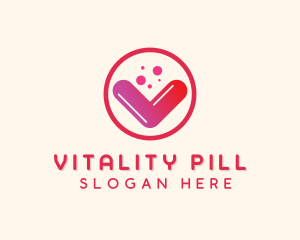 Vitamin Supplement Letter V logo design