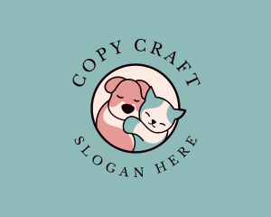 Hugging Pet Kitten Dog Logo