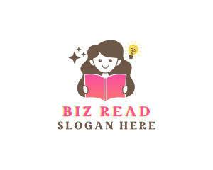 Girl Learning School logo design