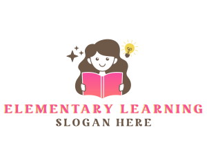 Girl Learning School logo design