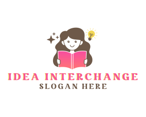 Girl Learning School logo design