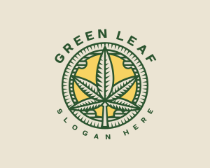 Herbal Marijuana Leaf logo design