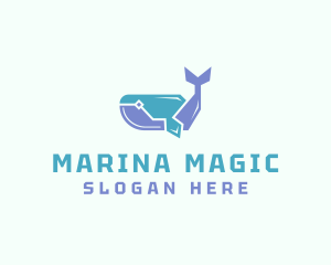 Sea Marine Whale logo design