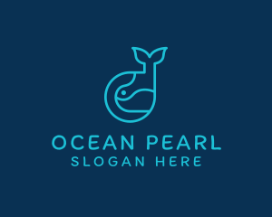 Ocean Whale Animal logo design