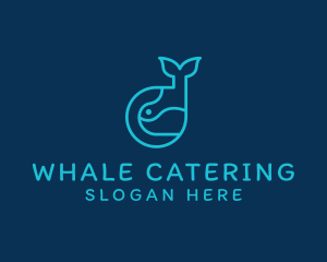 Ocean Whale Animal logo