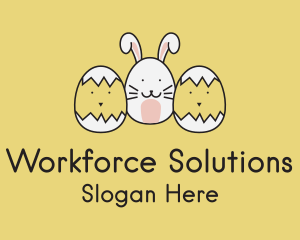 Easter Bunny Chicks  logo design