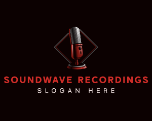 Microphone Record Mic logo design