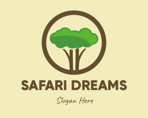 Round Tree Cloud Safari logo design