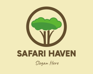 Round Tree Cloud Safari logo design