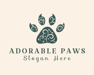 Elegant Animal Paw Print logo design