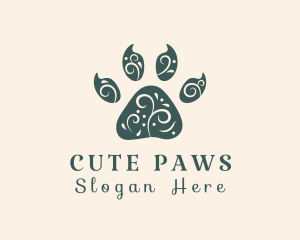 Elegant Animal Paw Print logo design