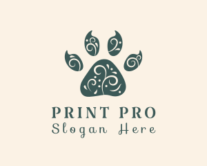 Elegant Animal Paw Print logo design