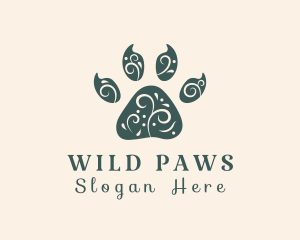 Elegant Animal Paw Print logo design