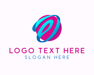 3d Calligraphic Letter O logo