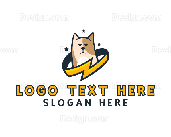 Stars Lightning Cat Logo