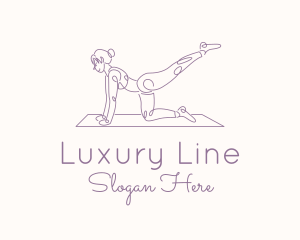 Yoga Woman Monoline logo design