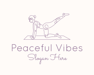 Yoga Woman Monoline logo design