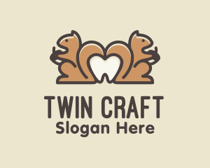 Dental Twin Squirrel logo design