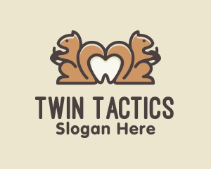 Dental Twin Squirrel logo design