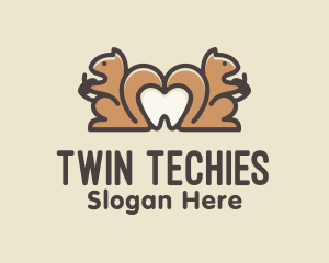 Dental Twin Squirrel logo design