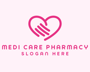 Care Heart Hand logo design