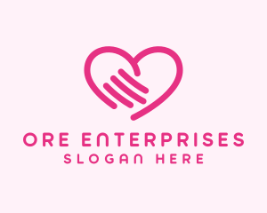 Care Heart Hand logo design