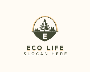 Outdoor Pine Tree Forest logo design