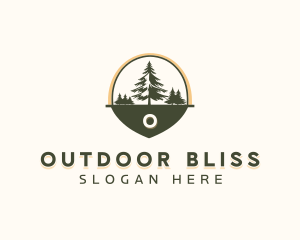 Outdoor Pine Tree Forest logo design