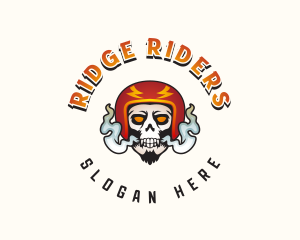 Motorcycle Helmet Skull logo design