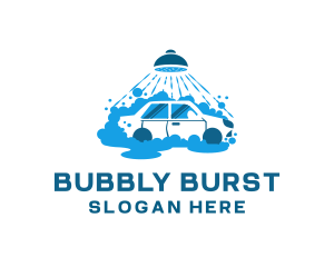 Blue Car Wash Cleaning logo design