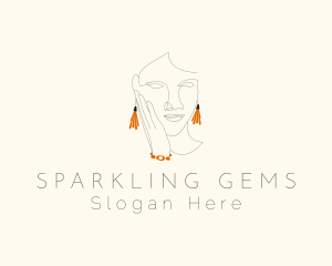 Fashion Earring Woman logo design