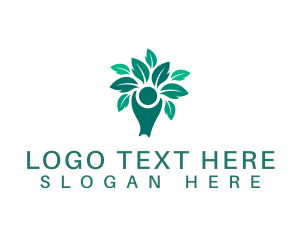 Vegetarian Leaf Tree  Logo