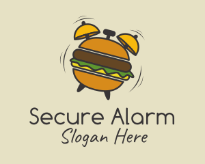 Hamburger Alarm Clock logo design