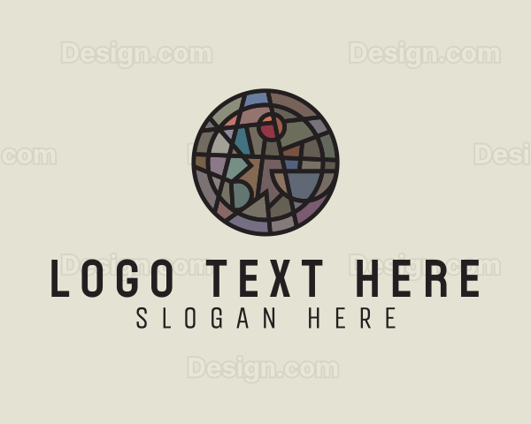 Geometric Stained Glass Art Logo