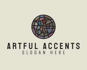 Geometric Stained Glass Art logo design