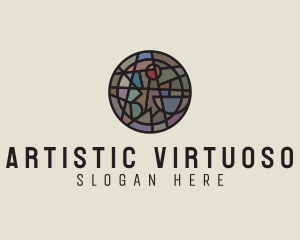 Geometric Stained Glass Art logo design