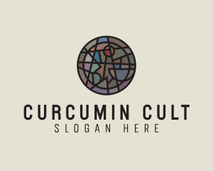 Geometric Stained Glass Art logo design