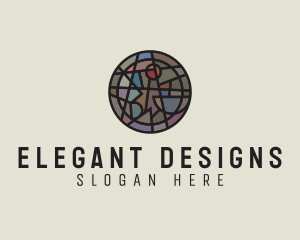 Geometric Stained Glass Art logo design