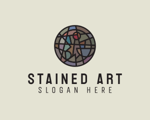 Geometric Stained Glass Art logo design