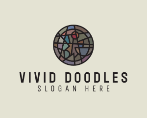 Geometric Stained Glass Art logo design