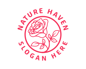 Natural Garden Rose logo design