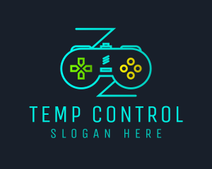 Retro Neon Controller logo design