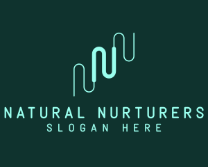 Modern Wire Letter N logo design