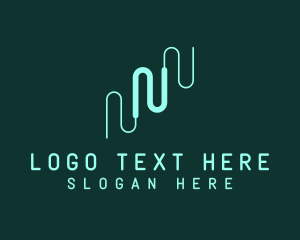 Sci Fi - Modern Wire Letter N logo design