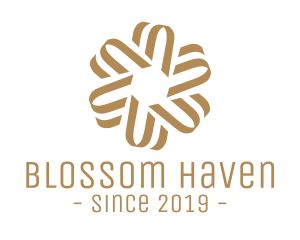 Stroked Flower Ribbon logo design
