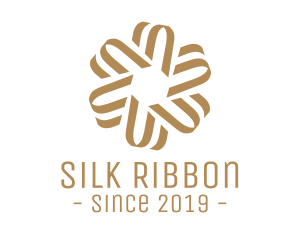 Stroked Flower Ribbon logo design