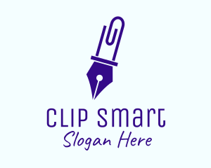 Pen Paper Clip logo design