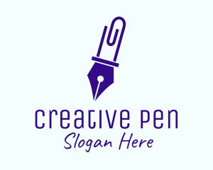 Pen Paper Clip logo design