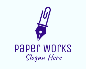 Pen Paper Clip logo design